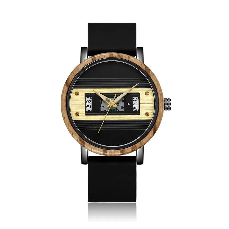 Men's Fashionable Digital Wood Watch