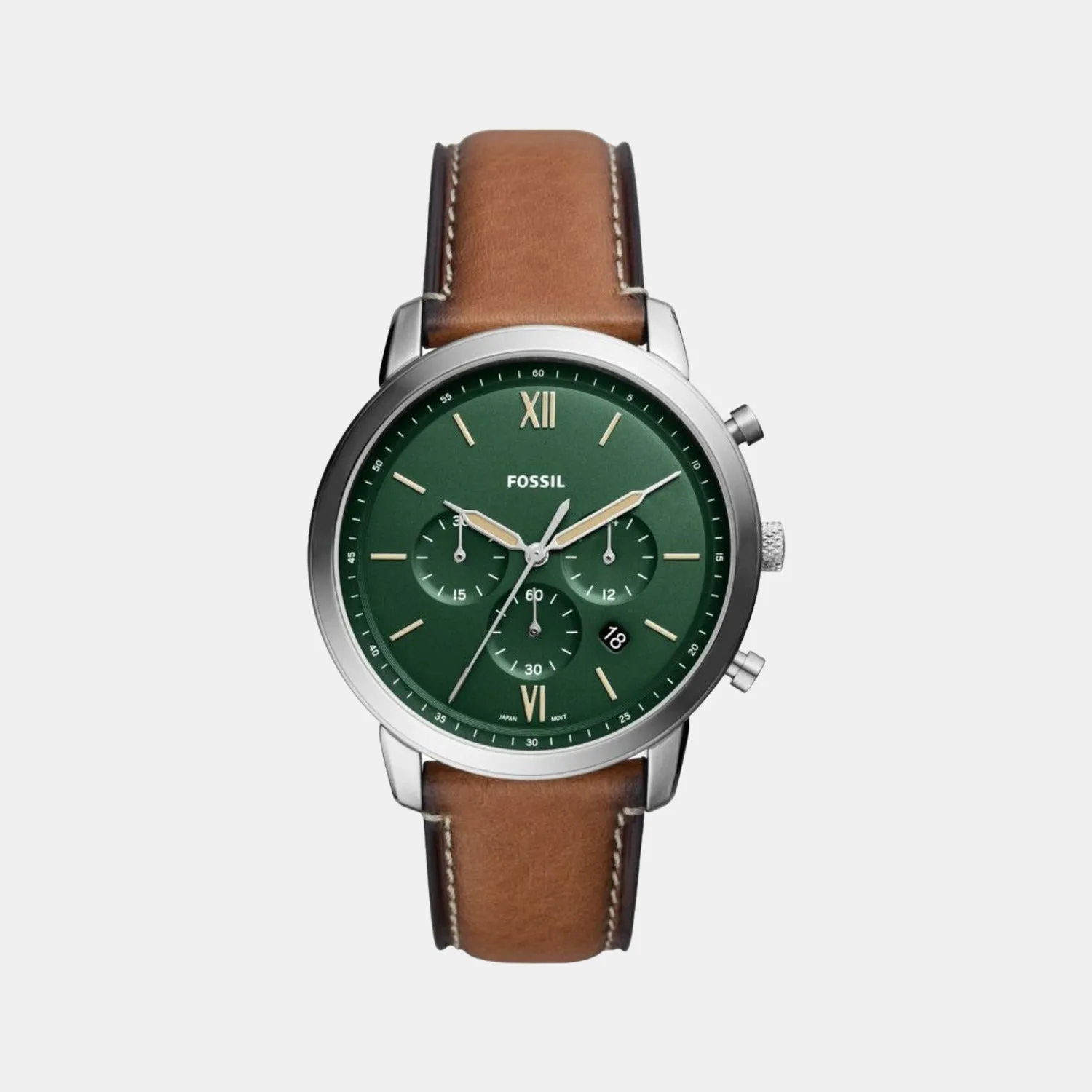 Men's Neutra Green Dial Chronograph Leather Watch FS5963