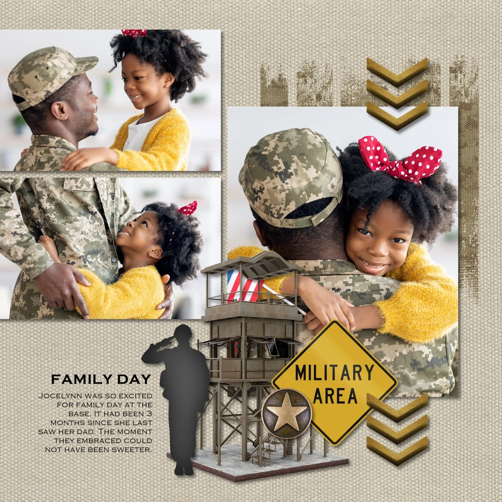 Military Digital Scrapbook Kit