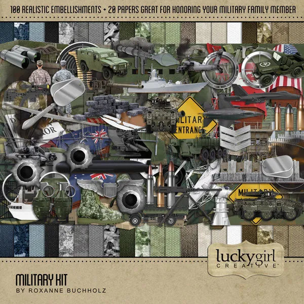 Military Digital Scrapbook Kit