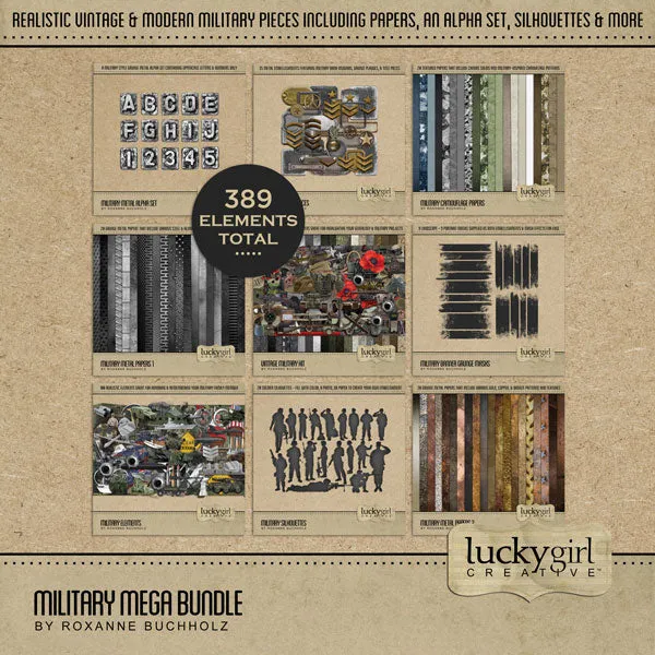 Military Digital Scrapbook Kit