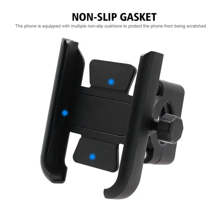 Motorcycle Aluminium Alloy Mobile Phone Holder Bracket, Handlebar Version(Black)