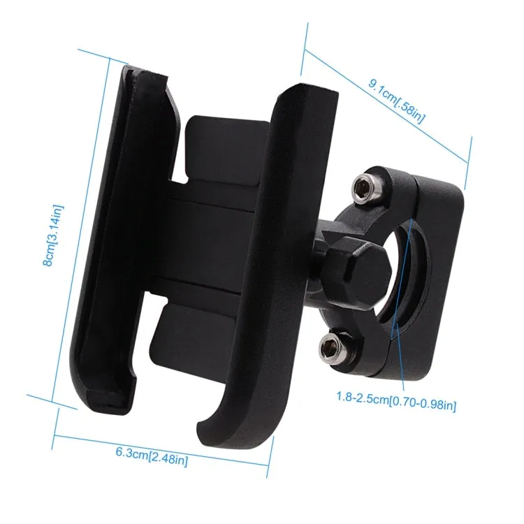 Motorcycle Aluminium Alloy Mobile Phone Holder Bracket, Handlebar Version(Black)