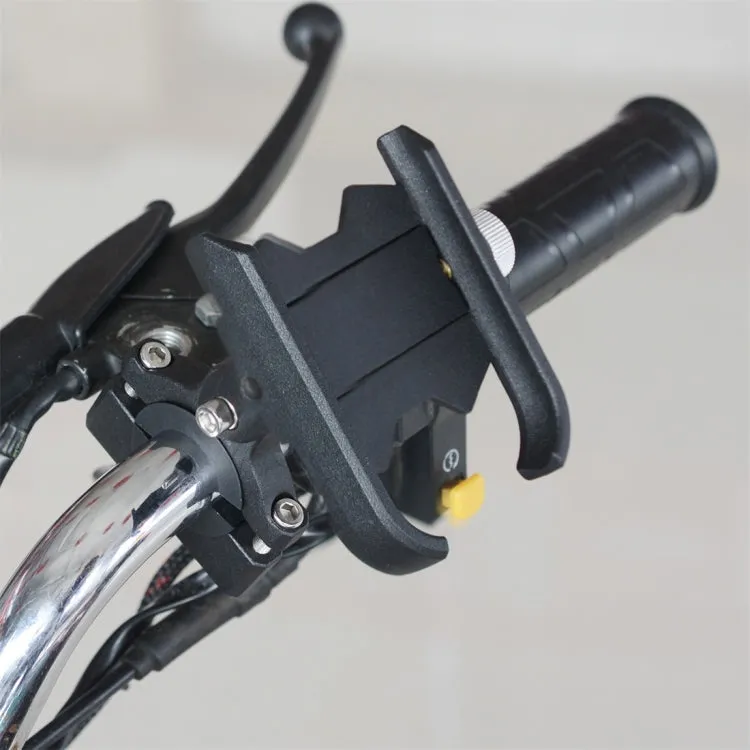 Motorcycle Aluminium Alloy Pressure Casting Mobile Phone Holder Bracket, Handlebar Version (Black)