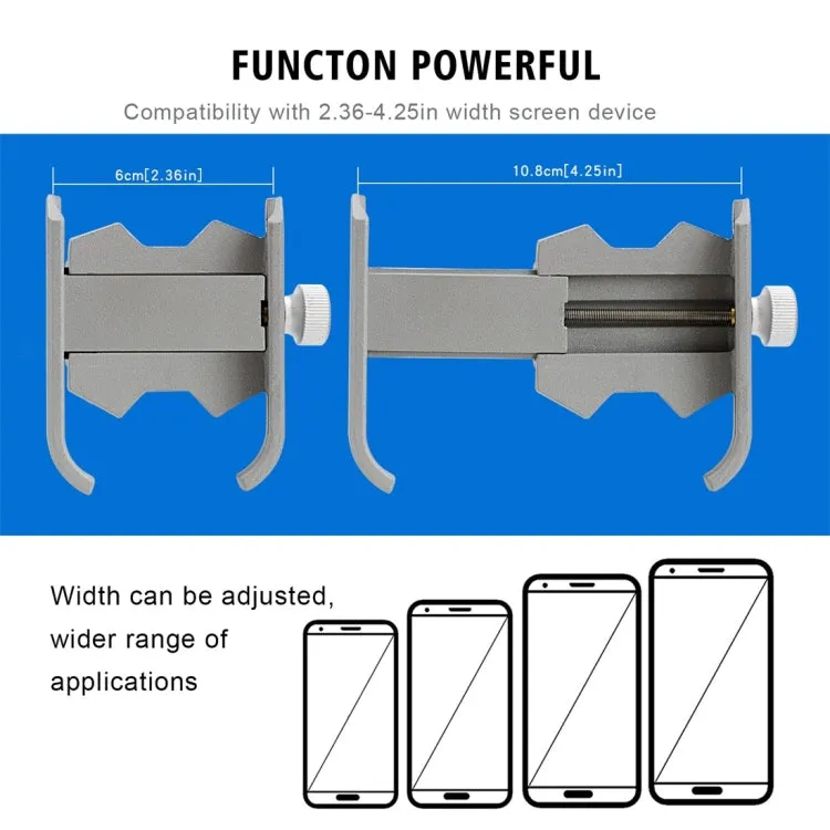 Motorcycle Aluminium Alloy Pressure Casting Mobile Phone Holder Bracket, Handlebar Version(Silver)