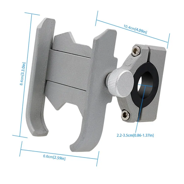 Motorcycle Aluminium Alloy Pressure Casting Mobile Phone Holder Bracket, Handlebar Version(Silver)