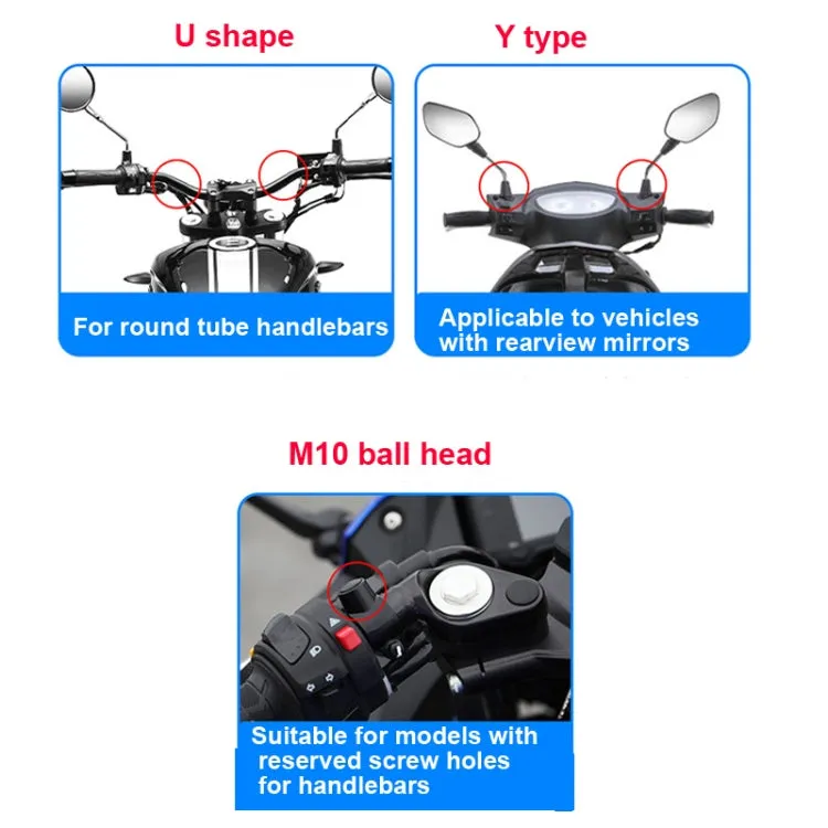 Motorcycle Bracket Crab Navigation Phone Bracket,Style： U-shaped