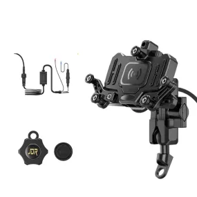 Motorcycle Bracket Crab Navigation Phone Bracket,Style： Y-type 15W Wireless Charging