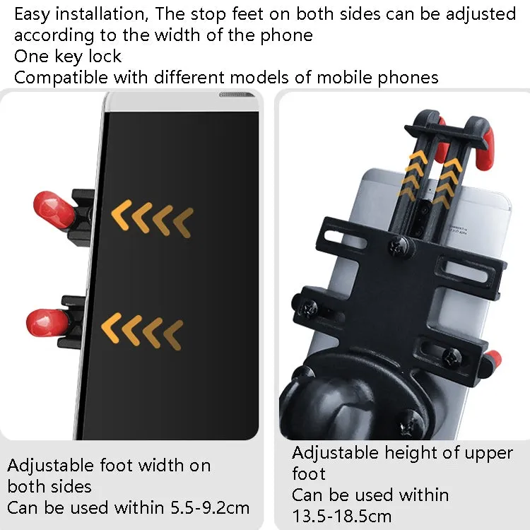 Motorcycle Metal Navigation Mobile Phone Bracket,Style: Rearview Mirror Installation (Hand Twist)