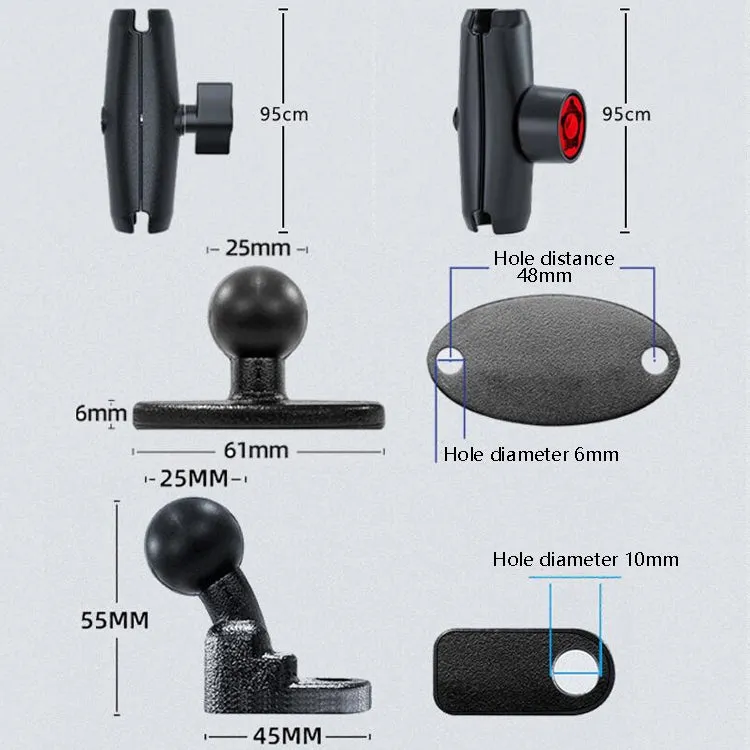 Motorcycle Metal Navigation Mobile Phone Bracket,Style: Thin Tube Fixation (Anti-theft)