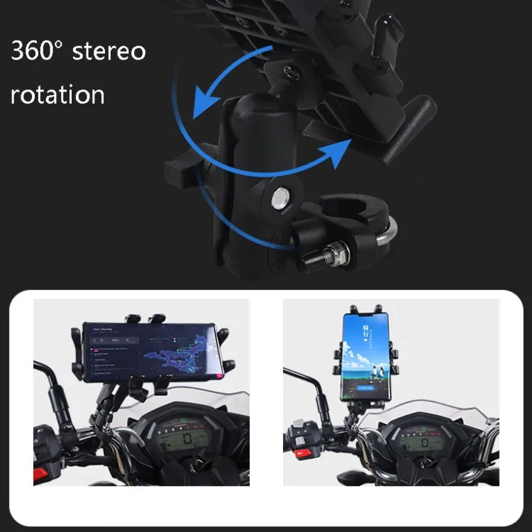 Motorcycle Multi-Function Mobile Phone Holder Adjustable Universal Locomotive Riding Anti-Shake Fixed Equipment(All-rounder U-shape)