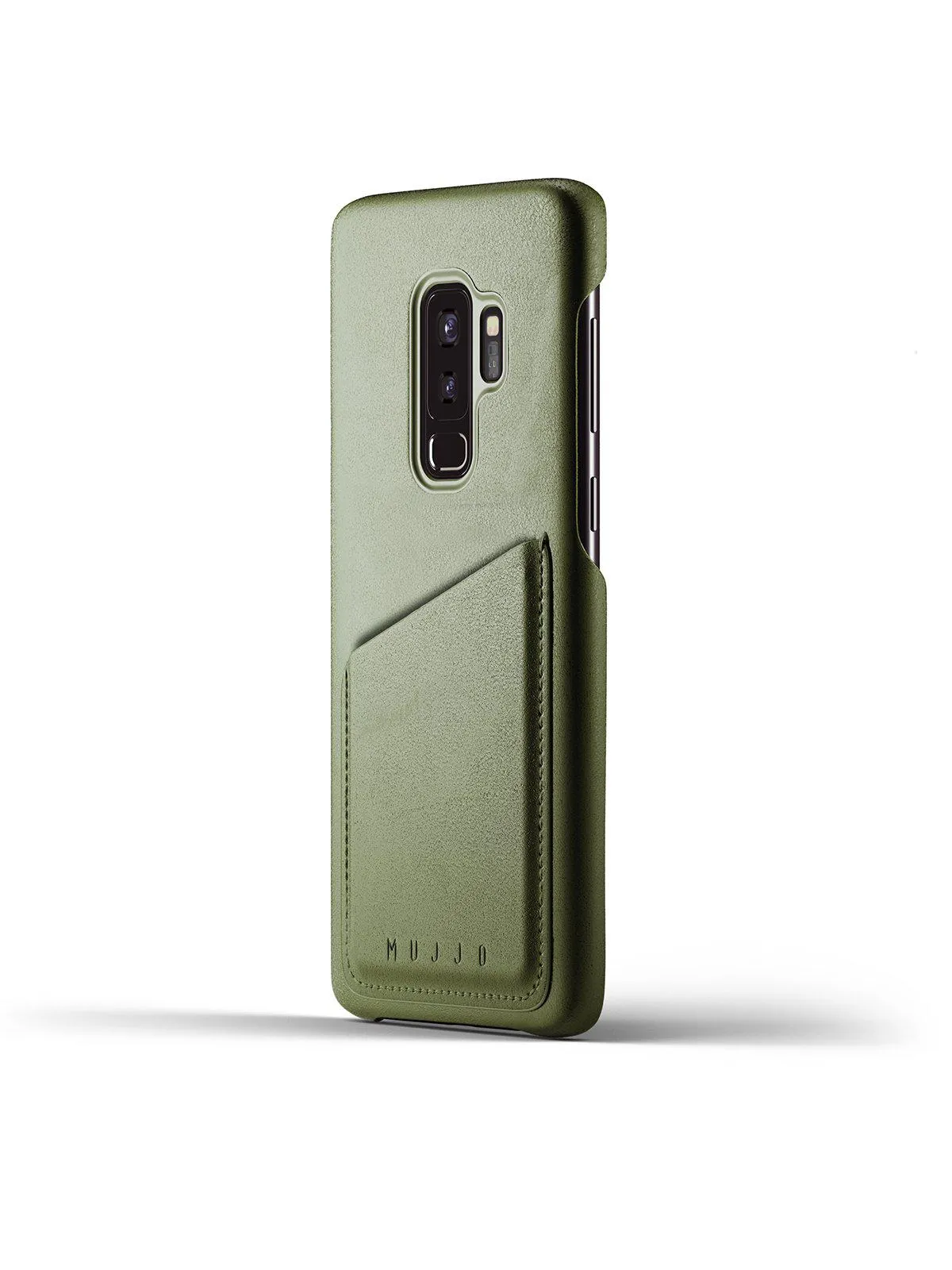 Mujjo Full Leather Wallet Case for Galaxy S9 Plus Olive