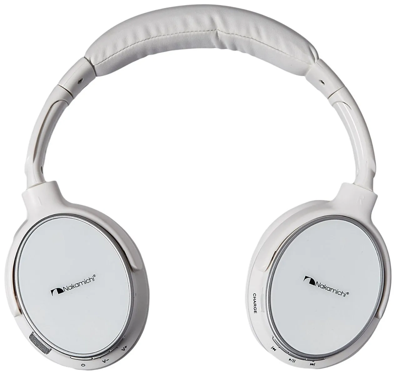 Nakamichi Wireless Bluetooth Headphones Over Ear Headband - White