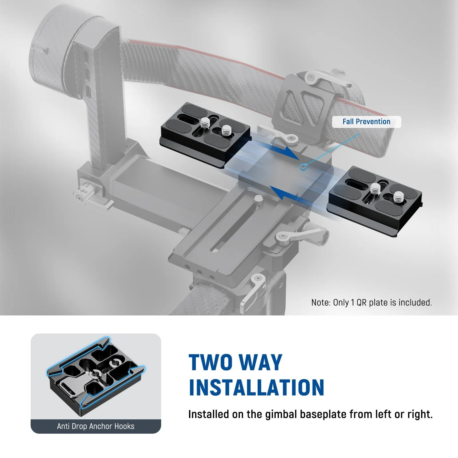 NEEWER QR013 Arca Quick Release Plate For DJI RS2/RSC2/RS3/RS3PRO