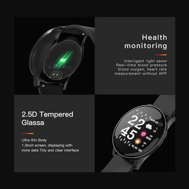 New Fitness Bracelet Heart Rate Monitor Tracker Smartwatch Waterproof Wrist Digital Watch For iPhone Android Gifts