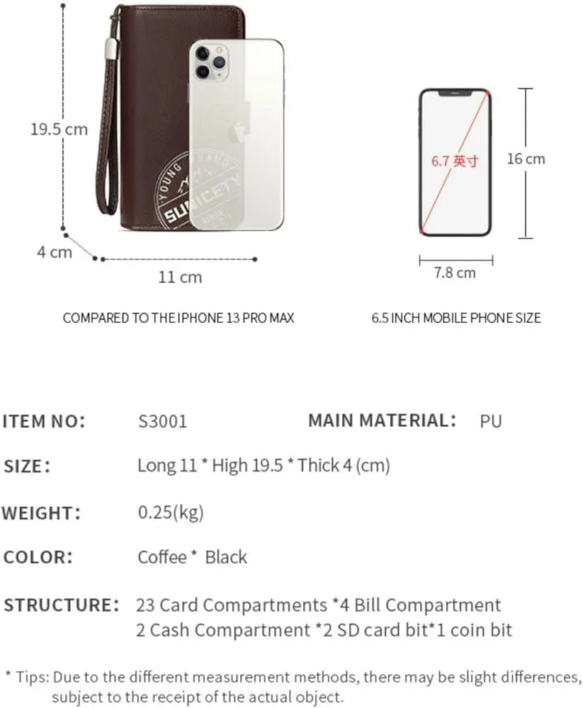 New Long style  Phone Bag  with  Multiple Card  Postion Simple Zipper Business mens Wallet - S4773660