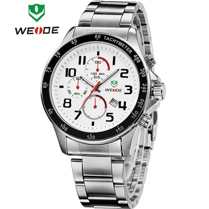 New WEIDE Watches Men Military Quartz Sports Watch Luxury Brand Mens Full Steel 30m Waterproof Casual Dress Wristwatches