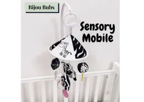 Newborn baby mobile gift, Newborn baby sensory mobile, Black & White baby mobile, Monochrome baby toy, New parent gift, Newborn sensory gift