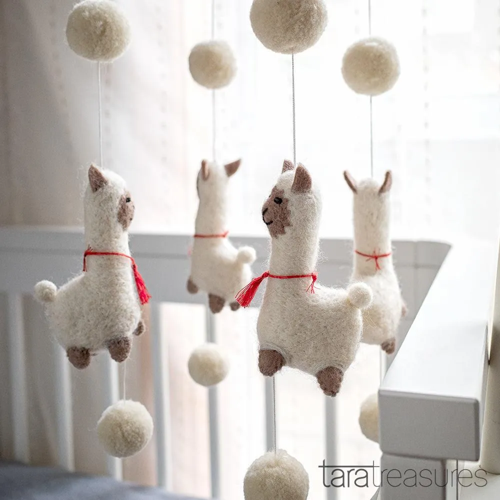 Nursery Cot Mobile - Dancing Llamas