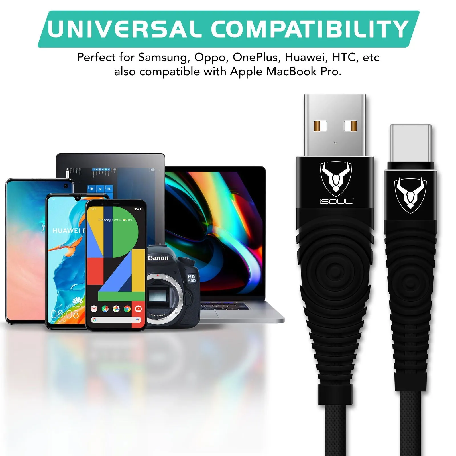 Nylon Braided USB Type C Cable for Fast Charging and Data Transfer