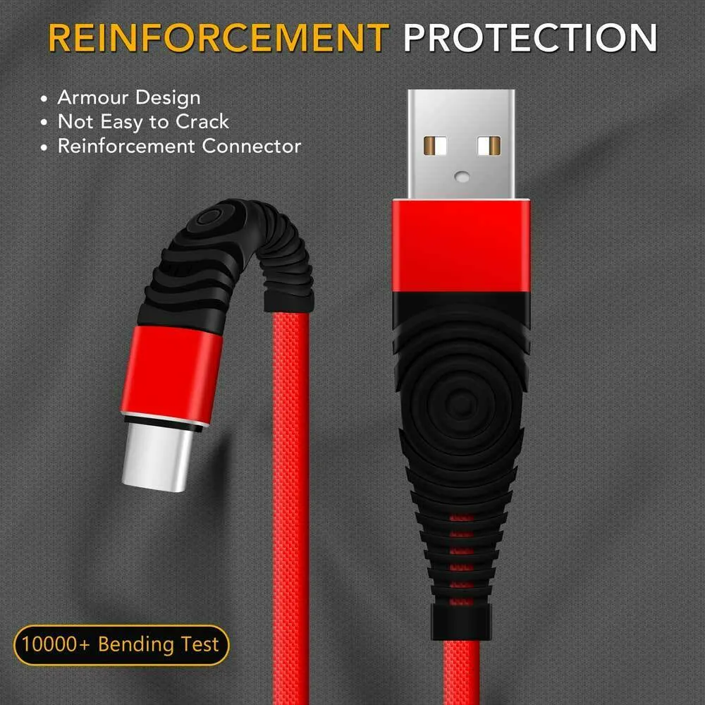 Nylon Braided USB Type C Cable for Fast Charging and Data Transfer