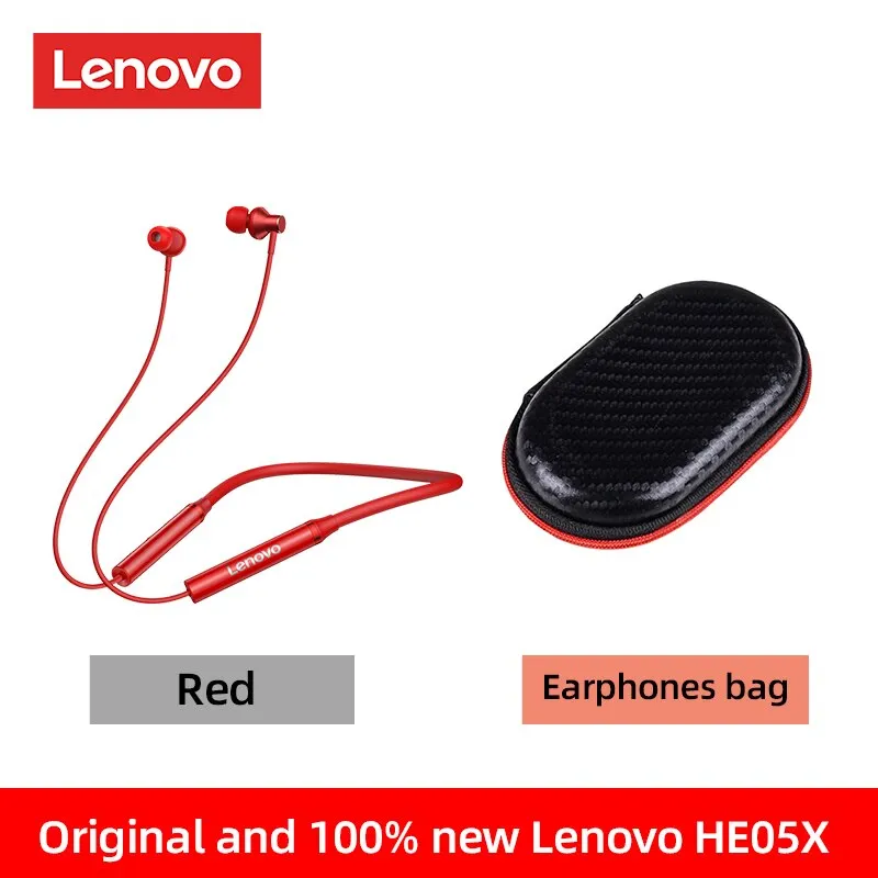 Origial Lenovo HE05X Bluetooth Earphones Earphone Waterproof Earplugs HIFI Sound Magnetic Neckband Headset Sports Headphone