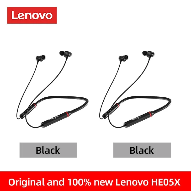 Origial Lenovo HE05X Bluetooth Earphones Earphone Waterproof Earplugs HIFI Sound Magnetic Neckband Headset Sports Headphone