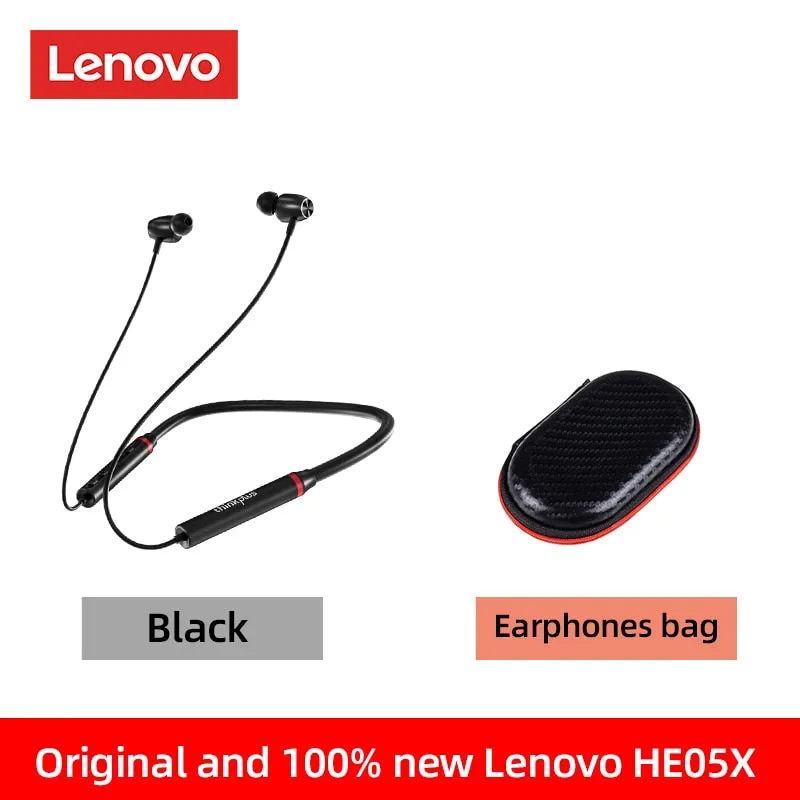 Origial Lenovo HE05X Bluetooth Earphones Earphone Waterproof Earplugs HIFI Sound Magnetic Neckband Headset Sports Headphone