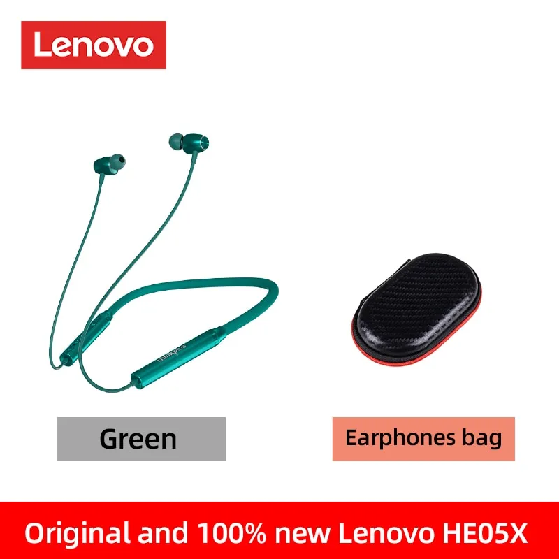 Origial Lenovo HE05X Bluetooth Earphones Earphone Waterproof Earplugs HIFI Sound Magnetic Neckband Headset Sports Headphone