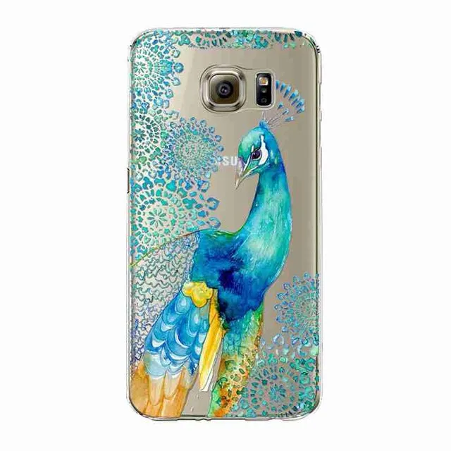 Phone Case For Samsung Galaxy S5/6 S6Edge Beautiful Dandelion Balloons Peacock Fruit Soft TPU Back Cover Skin Shell Capa Celular