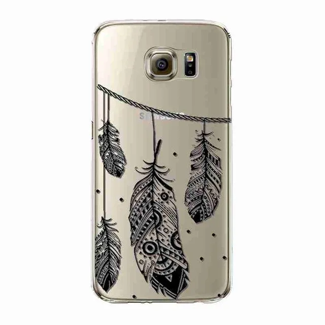 Phone Case For Samsung Galaxy S5/6 S6Edge Beautiful Dandelion Balloons Peacock Fruit Soft TPU Back Cover Skin Shell Capa Celular