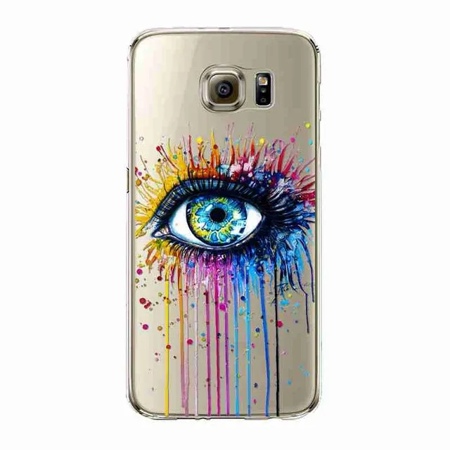 Phone Case For Samsung Galaxy S5/6 S6Edge Beautiful Dandelion Balloons Peacock Fruit Soft TPU Back Cover Skin Shell Capa Celular