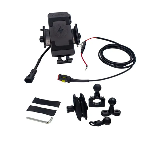 Phone Inductive Wireless charging Mount with Quick Disconnect Power Cable and articulating ball mounting