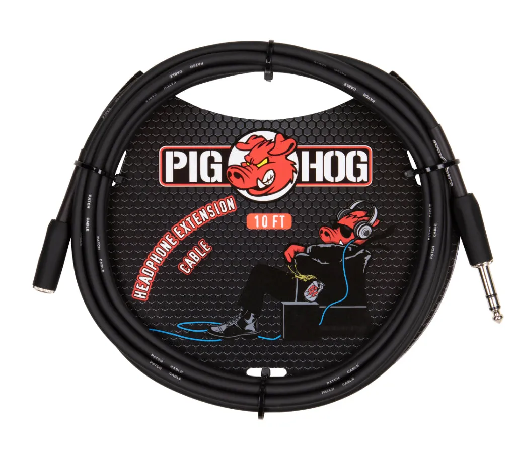 PIG HOG SOLUTIONS - PHX1435-10 - 10FT HEADPHONE EXTENSION CABLE, 1/4" TO 3.5 MM