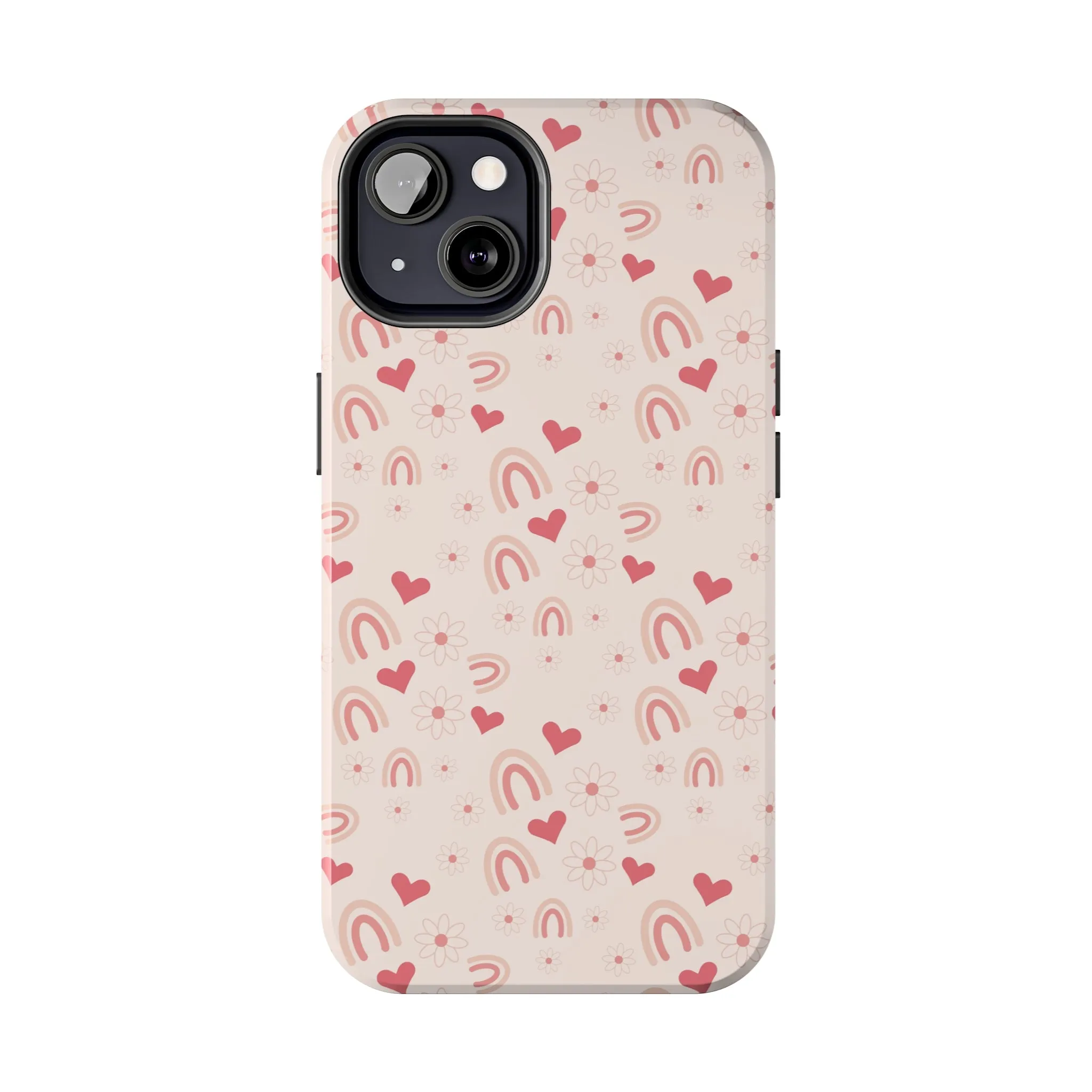 Pink Boho2 Rainbow print Design Tough Phone Case compatible with a large variety of iPhone models, Gift, Phone Case