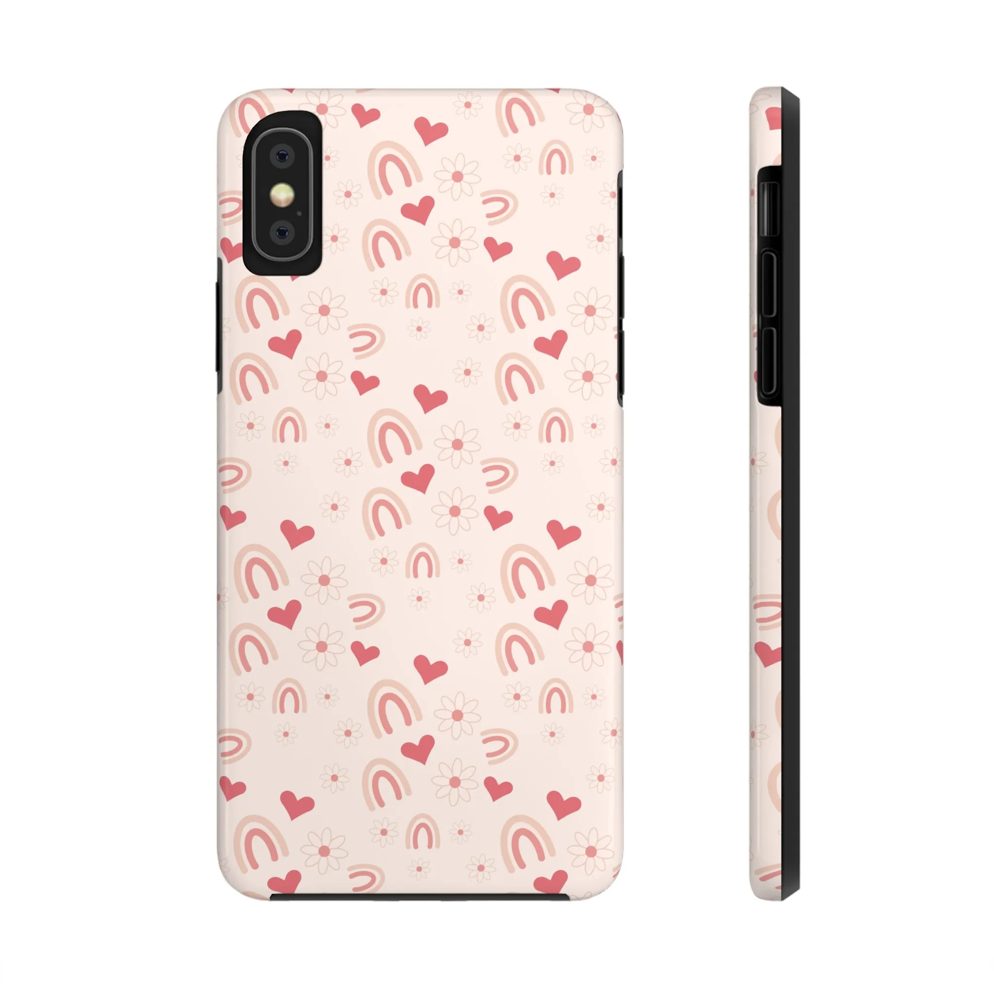 Pink Boho2 Rainbow print Design Tough Phone Case compatible with a large variety of iPhone models, Gift, Phone Case