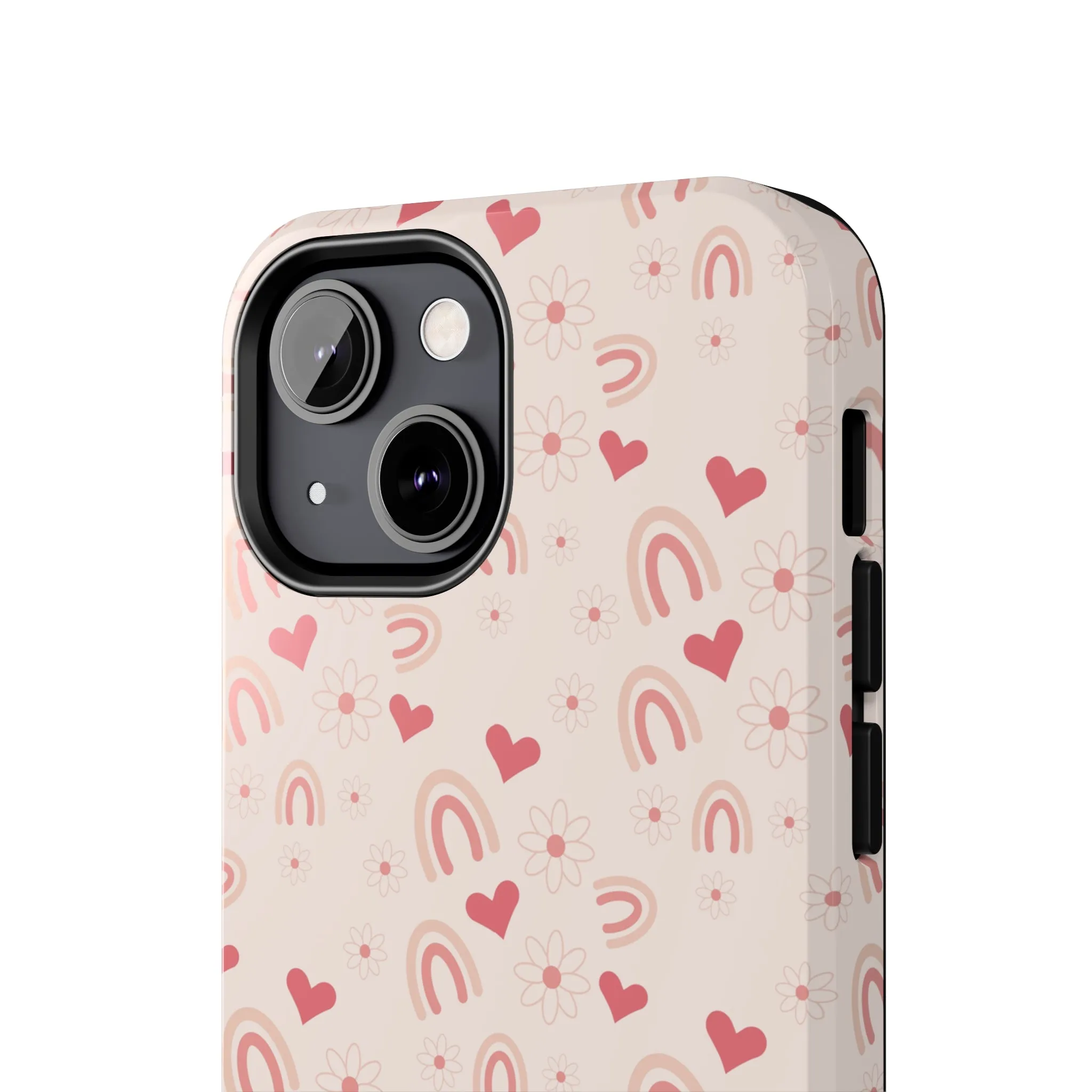 Pink Boho2 Rainbow print Design Tough Phone Case compatible with a large variety of iPhone models, Gift, Phone Case