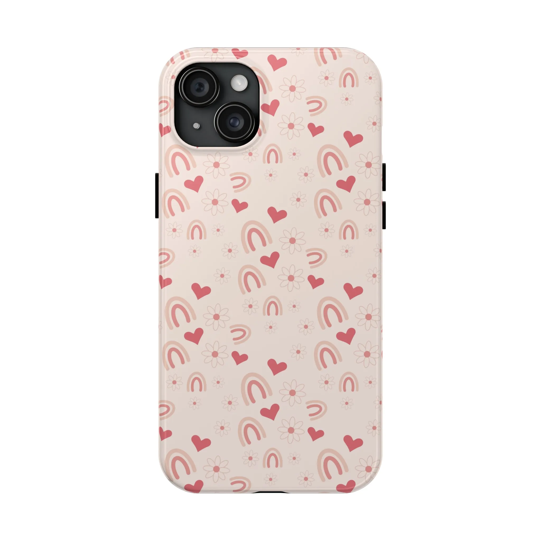 Pink Boho2 Rainbow print Design Tough Phone Case compatible with a large variety of iPhone models, Gift, Phone Case