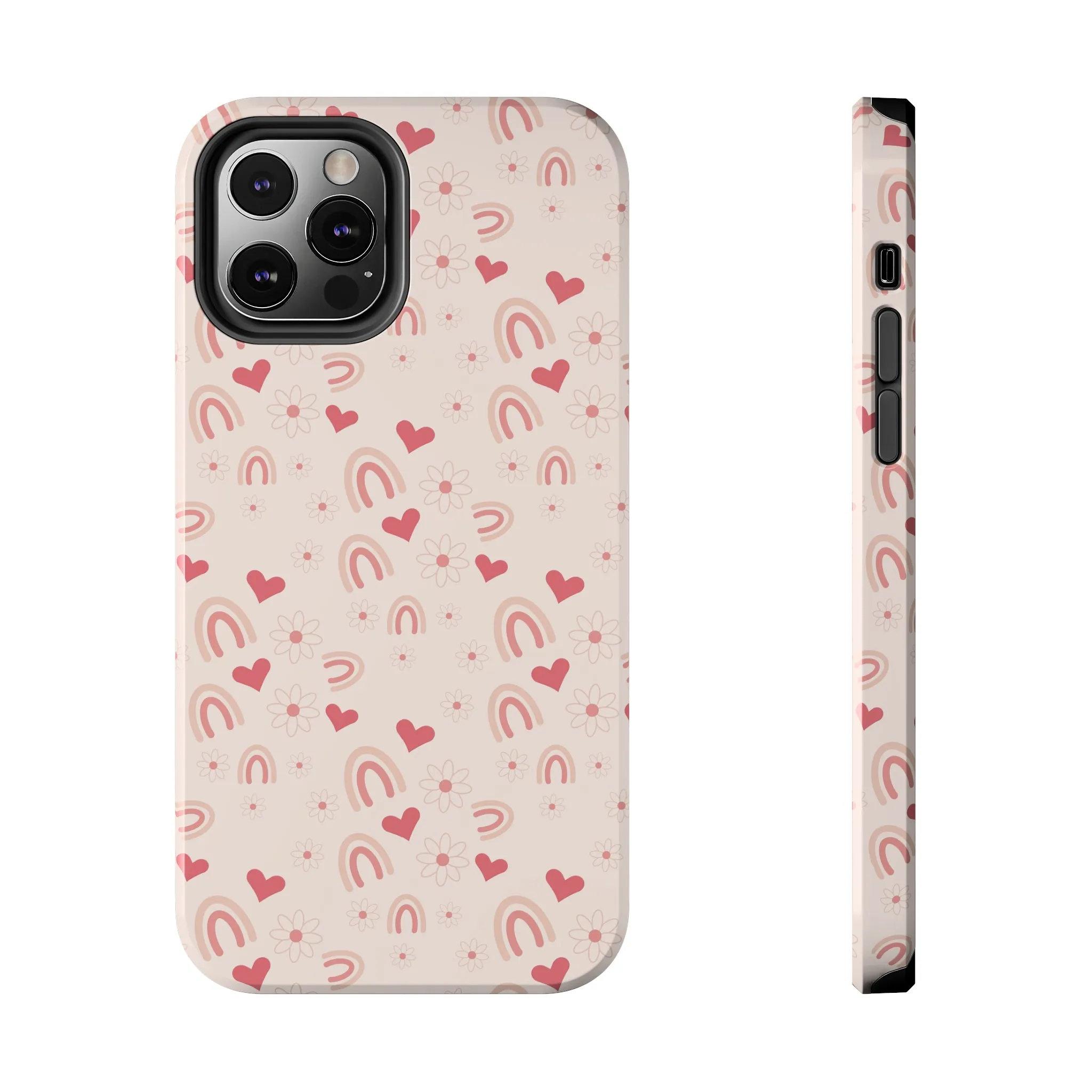 Pink Boho2 Rainbow print Design Tough Phone Case compatible with a large variety of iPhone models, Gift, Phone Case