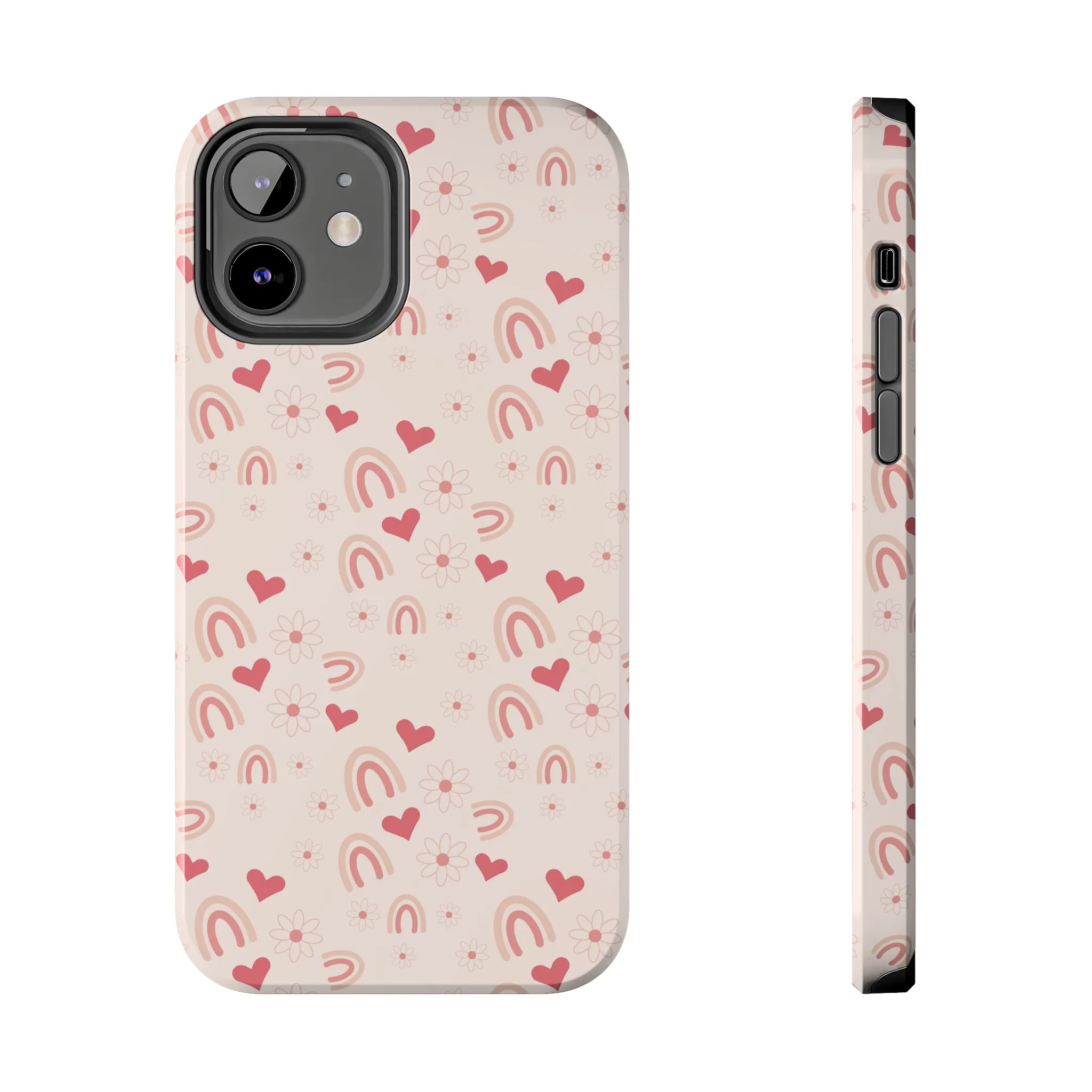 Pink Boho2 Rainbow print Design Tough Phone Case compatible with a large variety of iPhone models, Gift, Phone Case