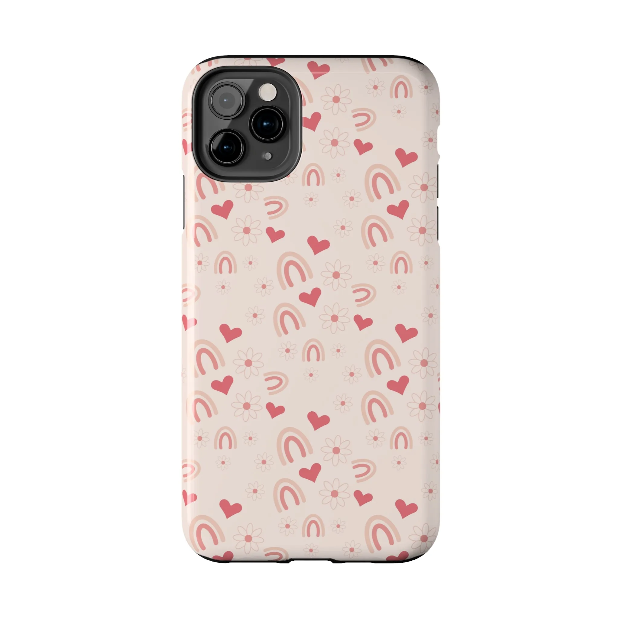 Pink Boho2 Rainbow print Design Tough Phone Case compatible with a large variety of iPhone models, Gift, Phone Case