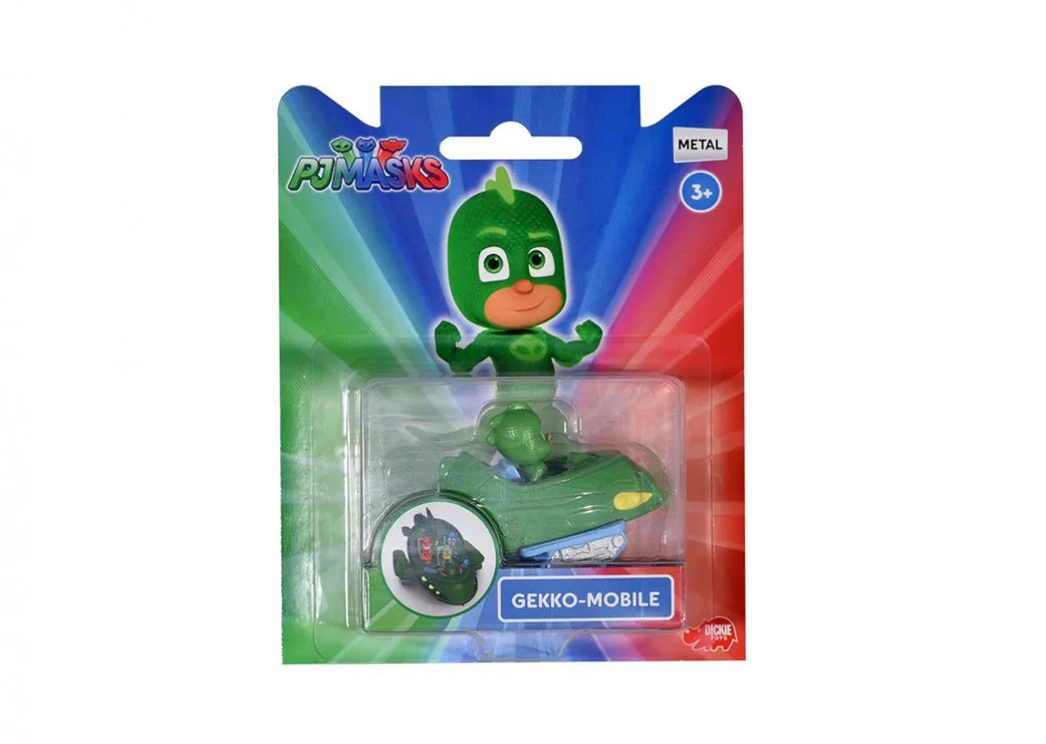 PJ Masks Die-Cast Cars: Cat-Car, Owl Glider Gekko-Mobile, Night Ninja Bus, and Romeo's Lab (1Pcs)