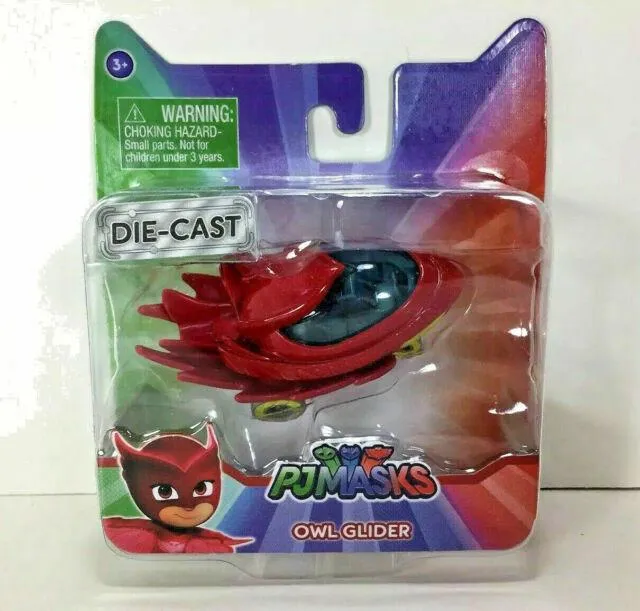 PJ Masks Die-Cast Cars: Cat-Car, Owl Glider Gekko-Mobile, Night Ninja Bus, and Romeo's Lab (1Pcs)