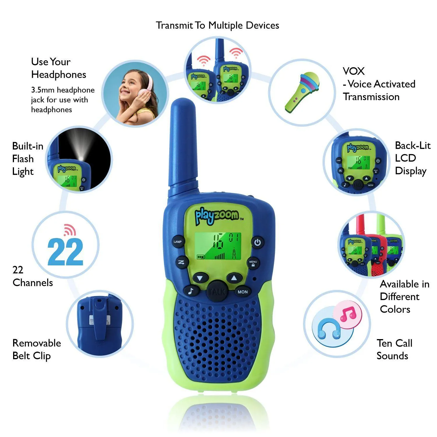 PlayZoom Walkie Talkies 2 pack, Green