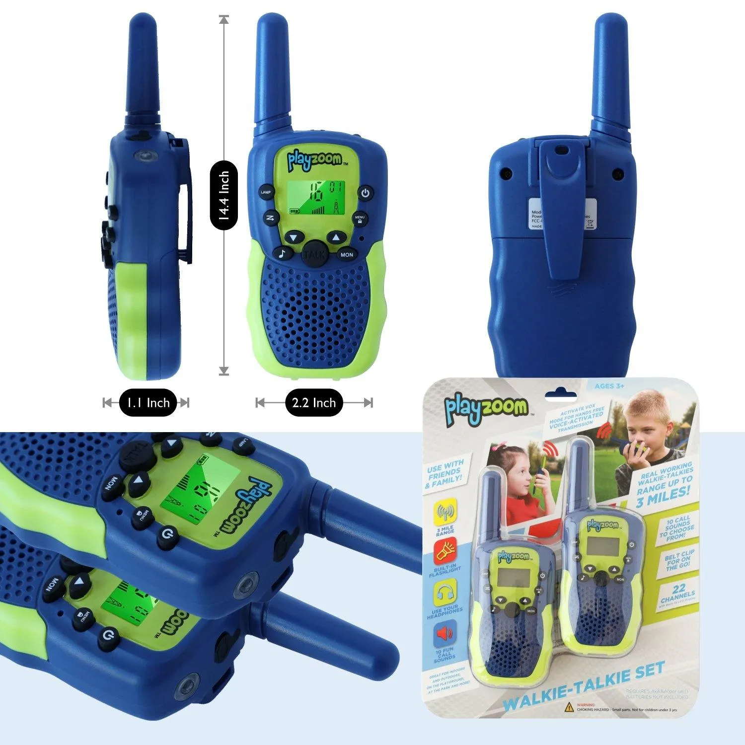 PlayZoom Walkie Talkies 2 pack, Green