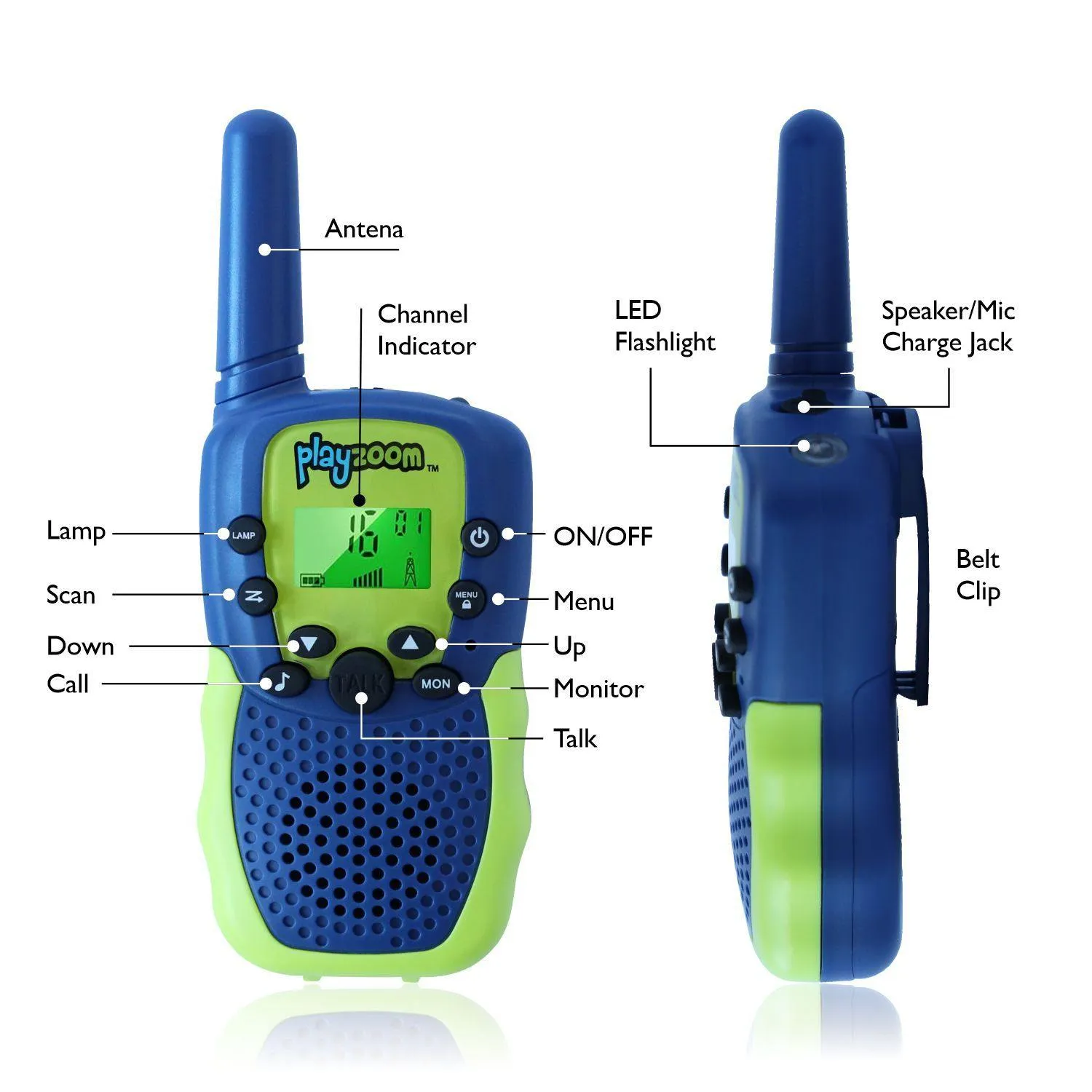 PlayZoom Walkie Talkies 2 pack, Green