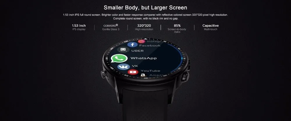 PlusPro Android Smartwatch With GPS 1.53inch