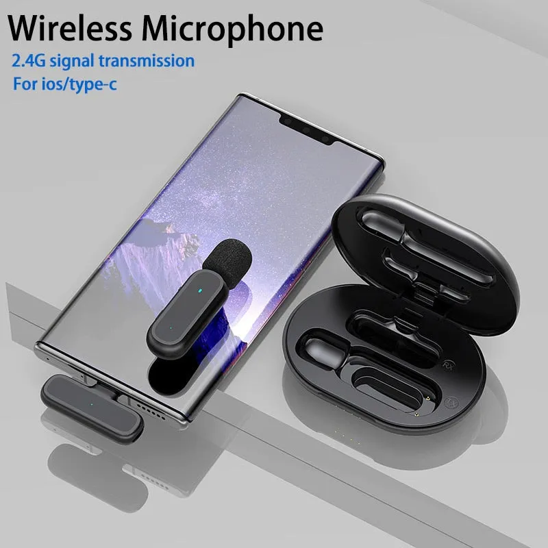 Professional Wireless Lavalier Microphone Set with Portable Charging Box Crystal Clear Audio