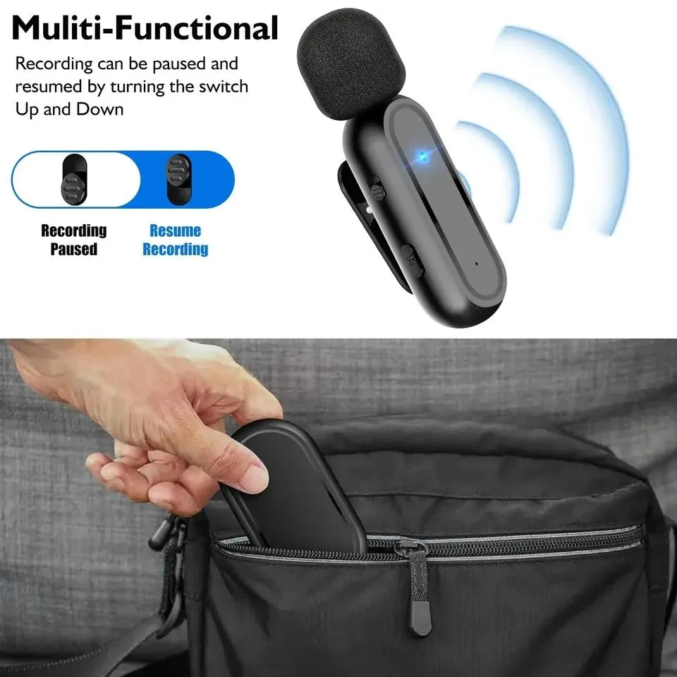 Professional Wireless Lavalier Microphone Set with Portable Charging Box Crystal Clear Audio