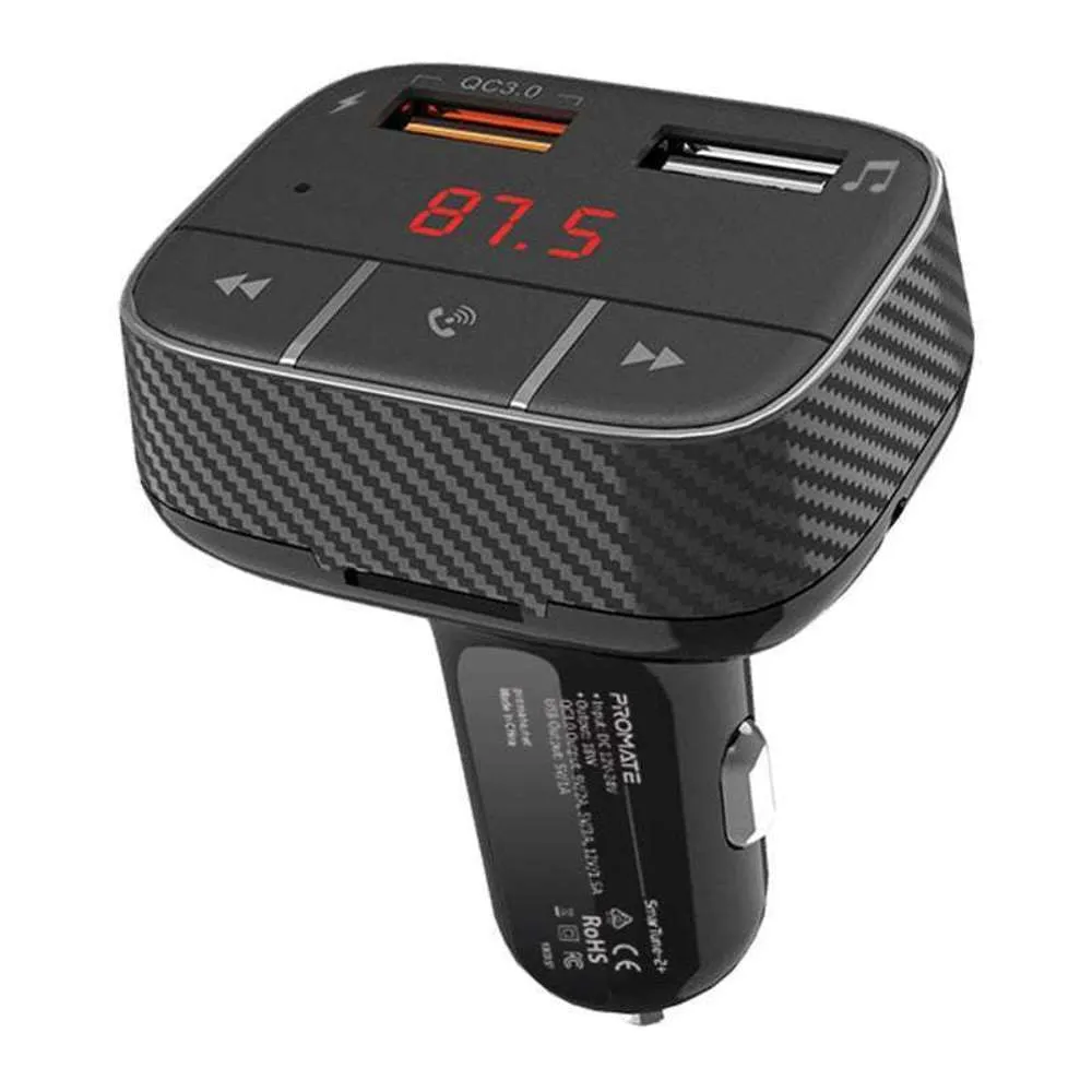 Promate Car Wireless FM Modulator w/ Quick Charge 3.0 Port